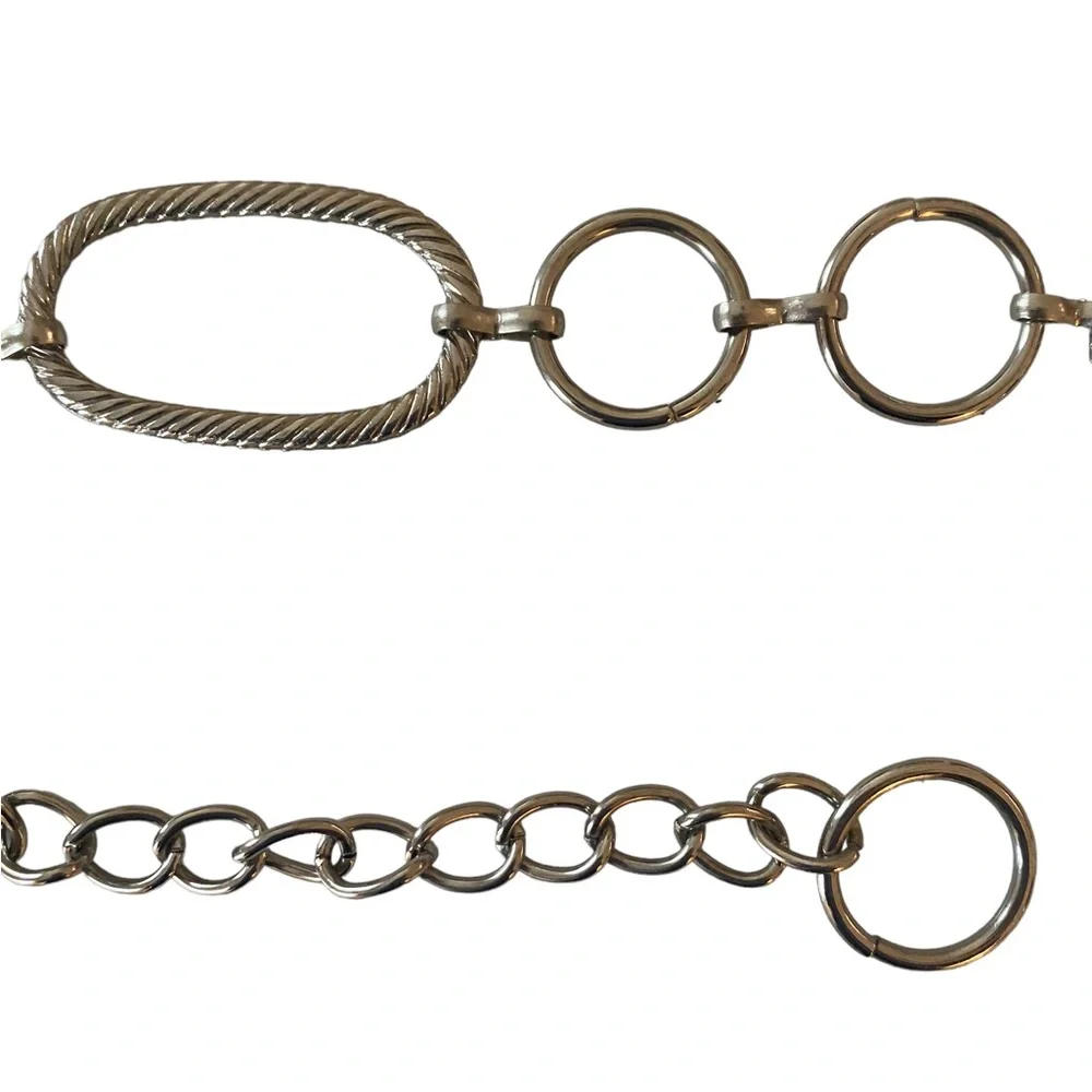 Sold Depop Vintage Y2K Silvertone Oval Chain Belt - Picture 2 of 4